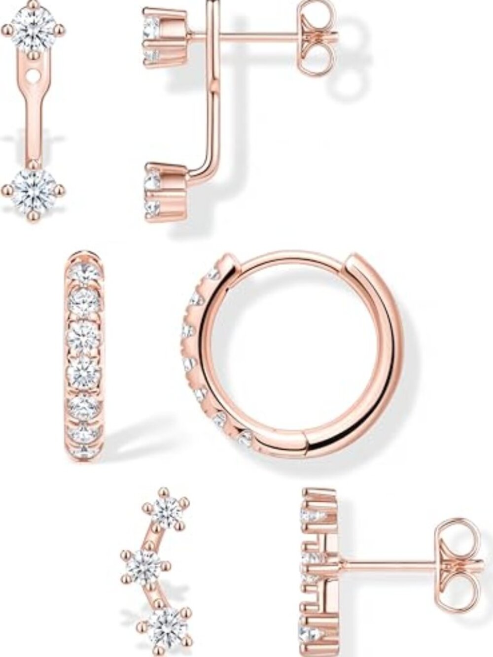 New - 3 Pairs Dainty Small Earrings for Women Trendy